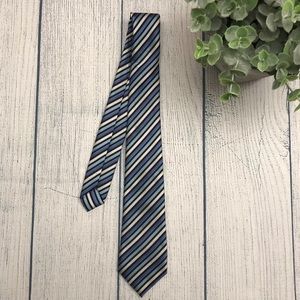 R. Junior Tie Blue Diagnolly Striped ~26” 4-7 yrs